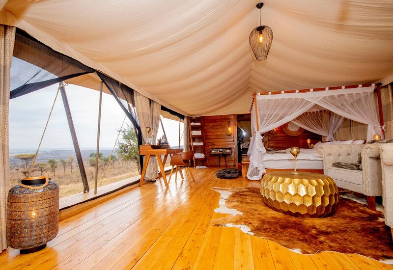 Luxury tented camp interior